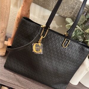 Elegant Black Tote Bag Carolina Herrera New